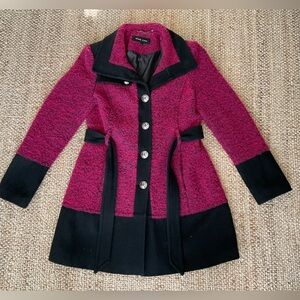 Black Rivet fusia black wool coat
